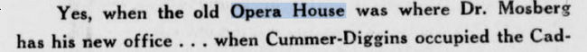 Cadillac Opera House - June 1951 Mention (newer photo)